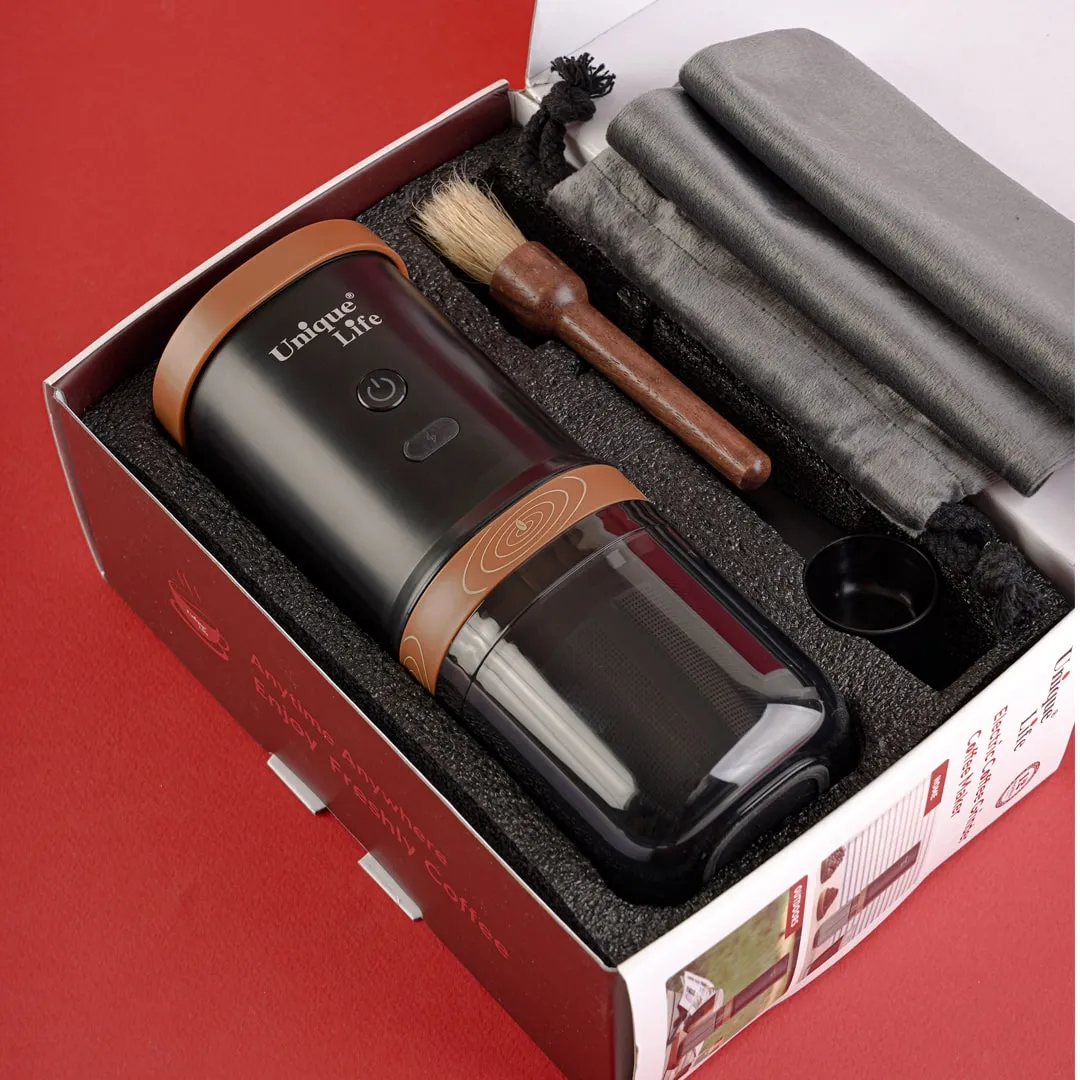 آسیاب و قهوه ساز دمی یونیک لایف مدل UL-FK13 2 مینی پرسو شارژی یونیک لایف